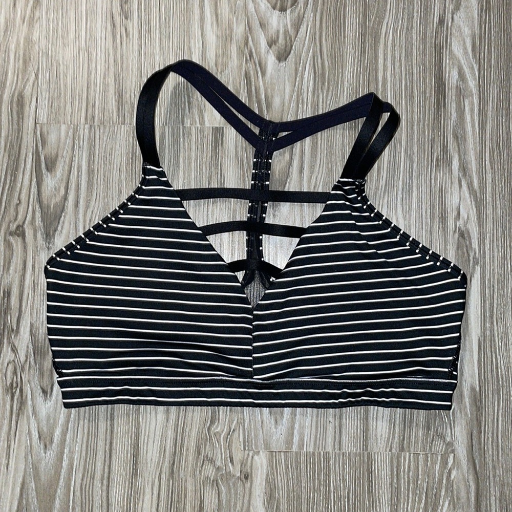 Striped Victoria sports bra